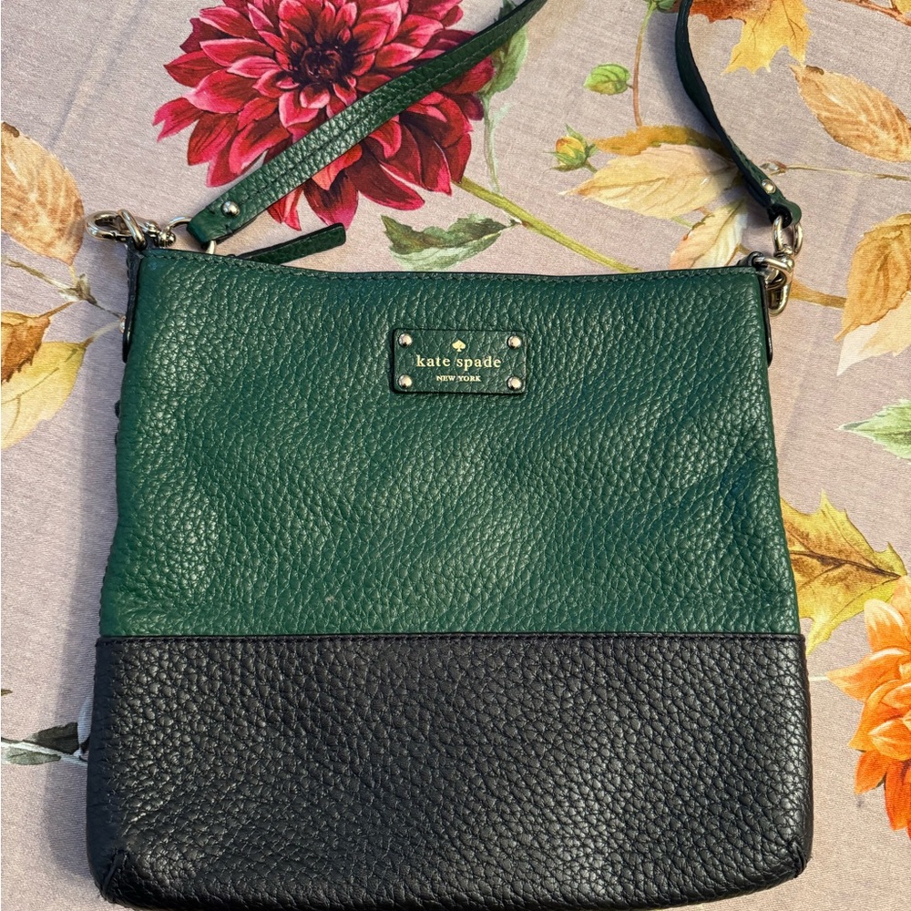 Kate Spade Two-Tone Green and Black Crossbody Bag